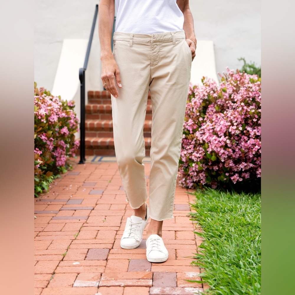Frank & Eileen Wicklow Khaki Pant Raw Hem